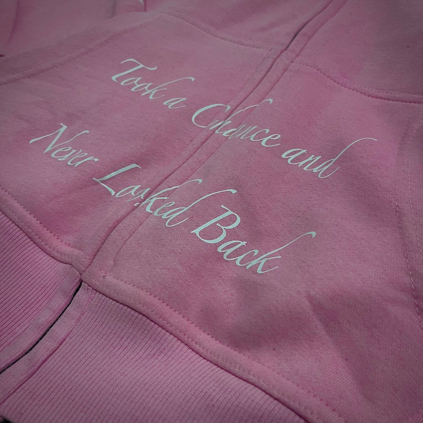 “Never Look Back” Zip Up (Pink)